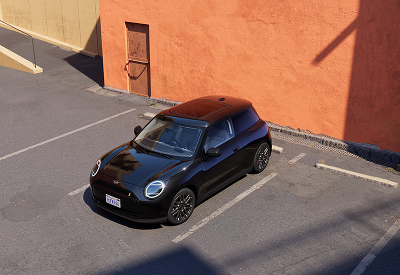 Blick auf den MINI Cooper E - J01 von oben