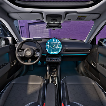 Cockpit des MINI E J01 - Ansicht auf das Display