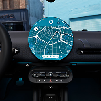 Display des MINI E im Navigationsmodus